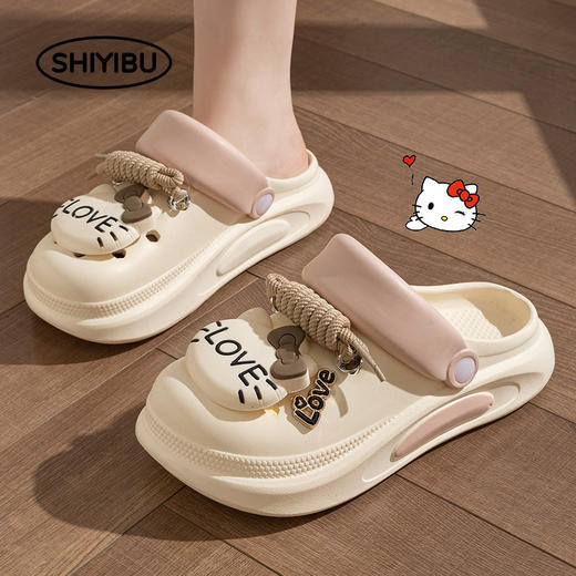 【简约鞋型设计❗防滑鞋底】新款洞洞鞋情侣夏季外穿海边沙滩厚底防滑踩屎感eva凉拖鞋女。rh 商品图3