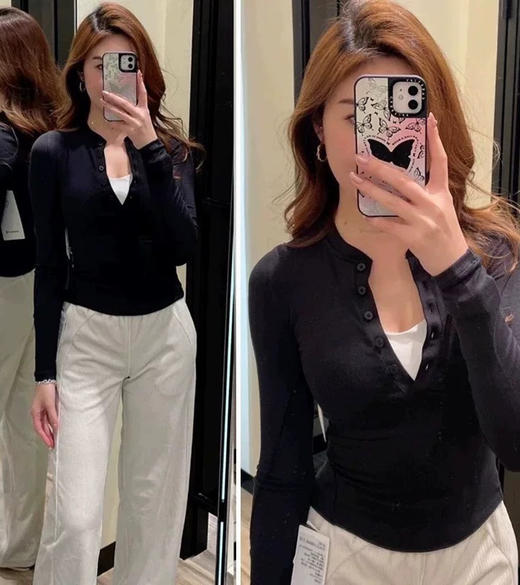 312-9  渠道货 超好穿 lu女士四色长袖 亨利衫 运动打底休闲 130以内穿8码 商品图6