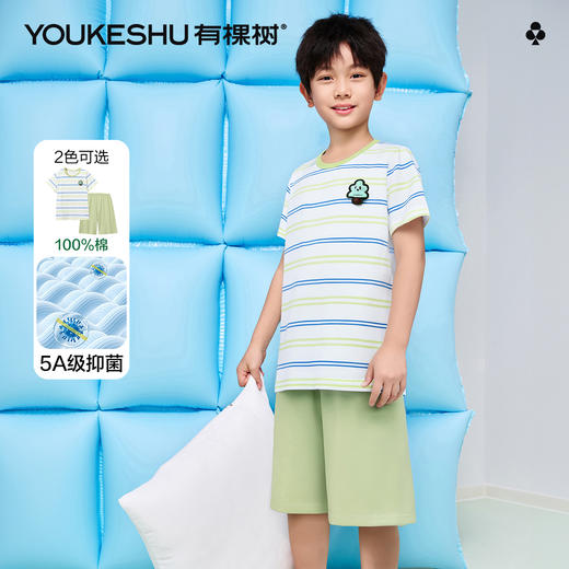 【清仓捡漏】【5A抑菌 100%棉】【120-150】【有棵树】男童夏季纯棉睡衣套装 商品图2