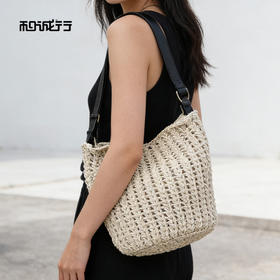 和诚行2026春季新款编织包镂空菜篮子水桶包托特包大容量百搭腋下包单肩包4420198