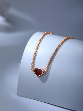 肖邦 Happy Heart系列爱心红玉髓mini手链（XTY）