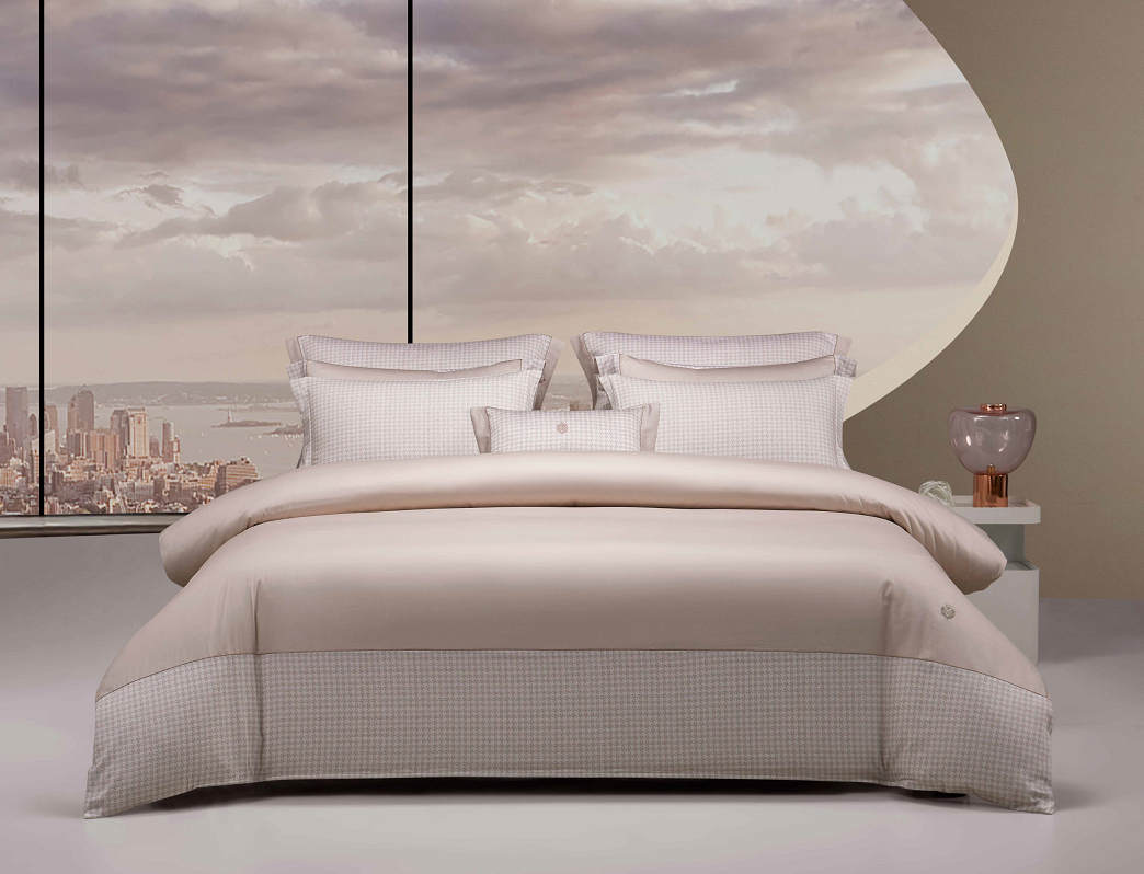 【奥莱专区】梦洁MENDALE纯棉印花四件套：典.卡其