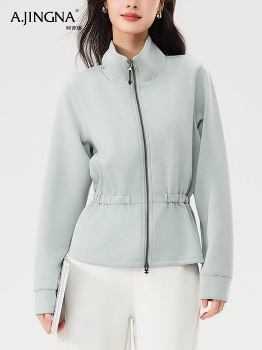 【亲肤健康】阿菁娜莫代尔收腰短款立体宽松翻领外套F31C207002 商品图4