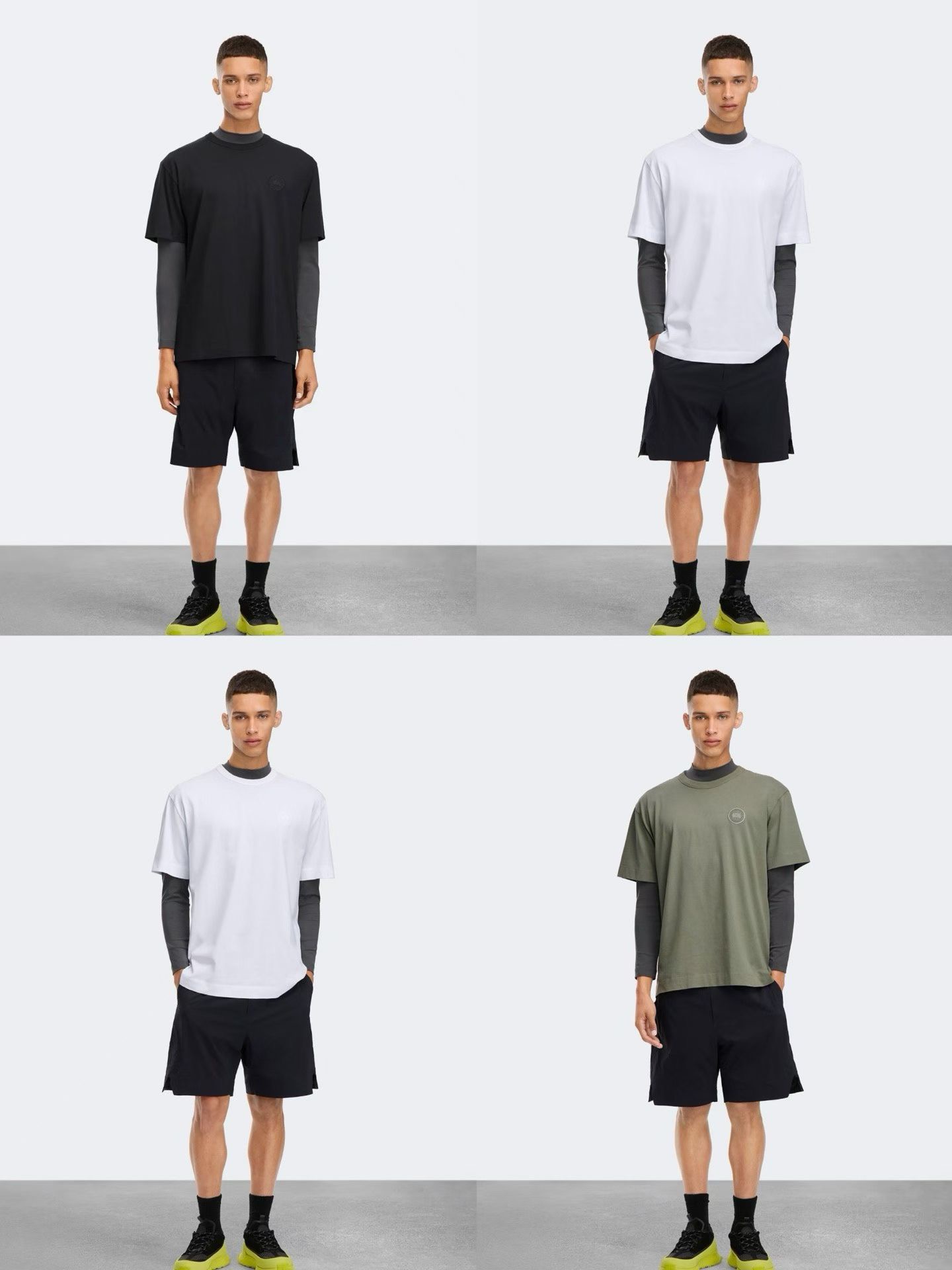 大鹅 礼盒装两件春夏新款Gladstone男士圆盘刺绣短袖T恤 Z-15863