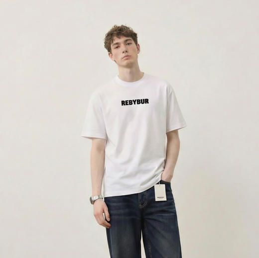 时尚宽松圆领短袖夏季百搭简约字母印花纯色T恤  YLZ-15056 商品图1