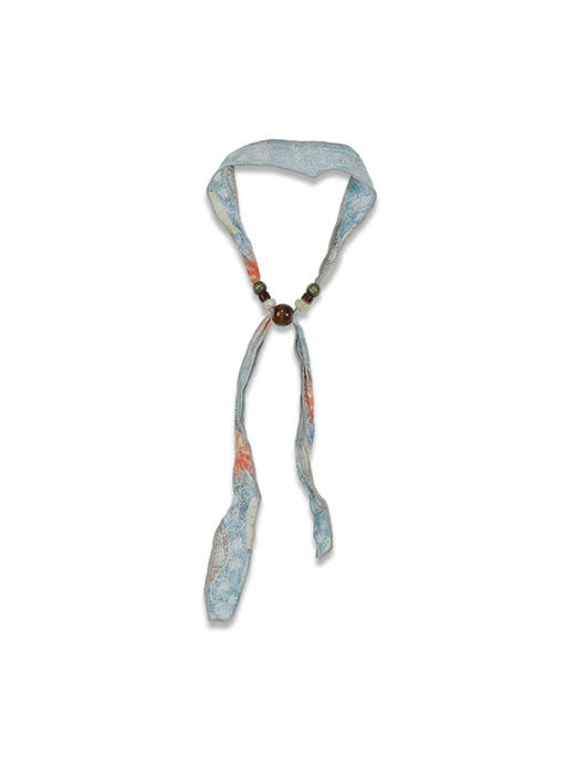 法式复古碎花设计串珠颈带巾丝巾-纪念日百货门店同款169698416 商品图0