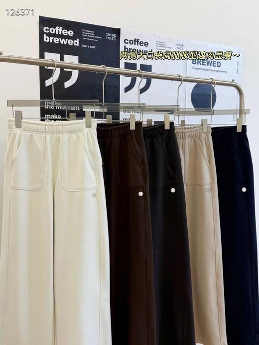 F031262暖皮绒休闲大口袋垂感宽松遮肉显瘦女士阔腿裤长裤 商品图1