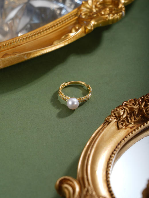 子佩集【真我之始】银S925珍珠惜王妃戒指【R2315】镀金单排钻2602 商品图2