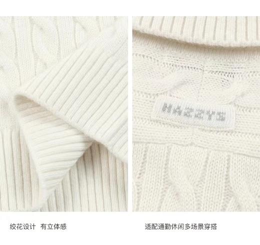 F031259新品针织衫时尚休闲减龄百搭复古学院风翻领绞花毛衫女 商品图14