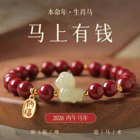 六鑫珠宝 2026玺晶级天然和田小马红朱砂手串