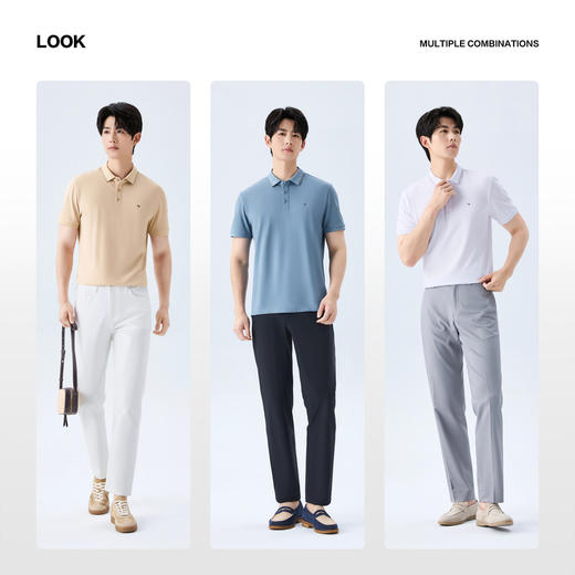 【10A抗菌2A防螨/不变形领】男式短袖POLO衫26新款休闲翻领T恤 130T70280 商品图2