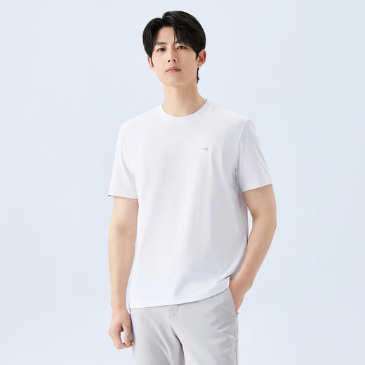 【凉感sorona】柒牌男装短袖T恤男士2026春夏新款休闲圆领上衣 130T72380 商品图1