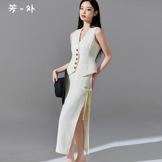 剩S 芳外新款高级感通勤时尚套装简约马甲阔腿裤两件套女8T24AG0070 商品图0