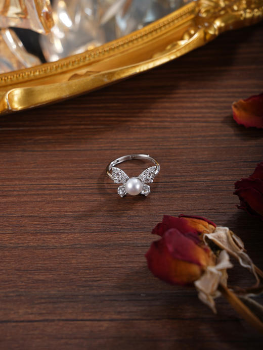 子佩集【绚烂重生】银S925珍珠惜王妃戒指【R2122】双色蝴蝶2602 商品图9