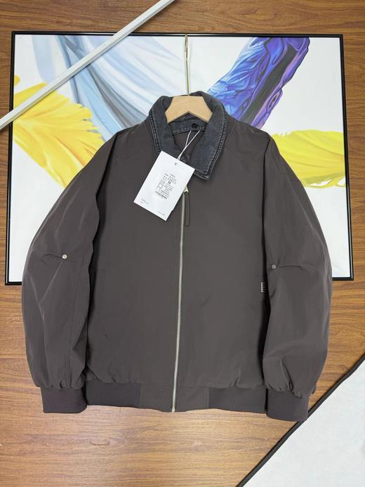 F031244新款美式潮牌拼接牛仔外套男春秋季痞帅休闲翻领拉链夹克 商品图13