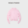 ROMI STUDIO100%澳洲羊毛高弹polo领半开扣粉色毛衫/POLO领上衣RWDSST2831 商品缩略图4
