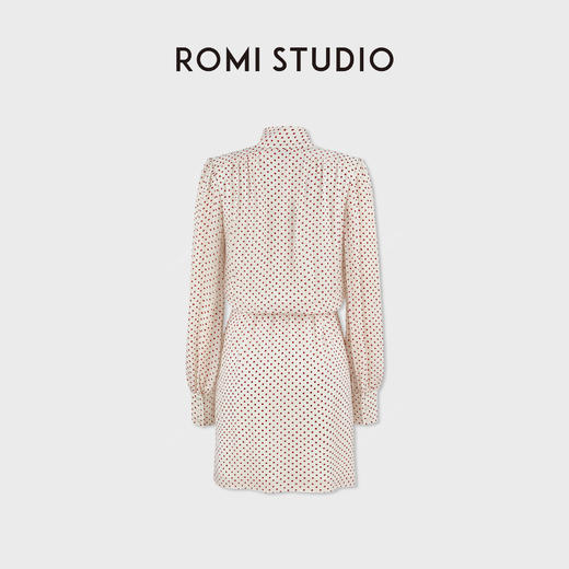ROMI STUDIO19姆米双乔桑蚕丝软滑法式波点飘带连衣裙RWCSLY7477 商品图2