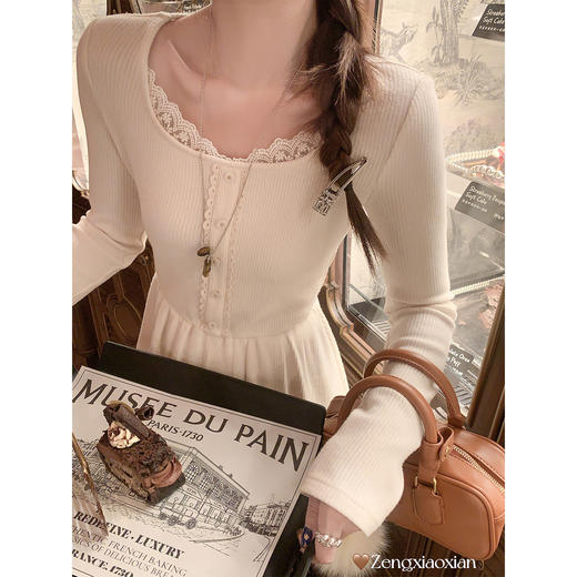 <曾小咸推荐>3.14现货秒杀 ！微信超特价！韩系蕾丝边针织连衣裙 日常179.99 立减80 秒杀99.99！！ 商品图4