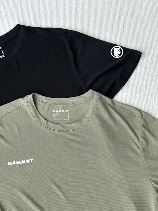 原单正品 MAMMUT猛犸象超薄速干透气弹力户外运动短袖
颜色：黑色 绿色
尺码：m l xl xxl 商品图3