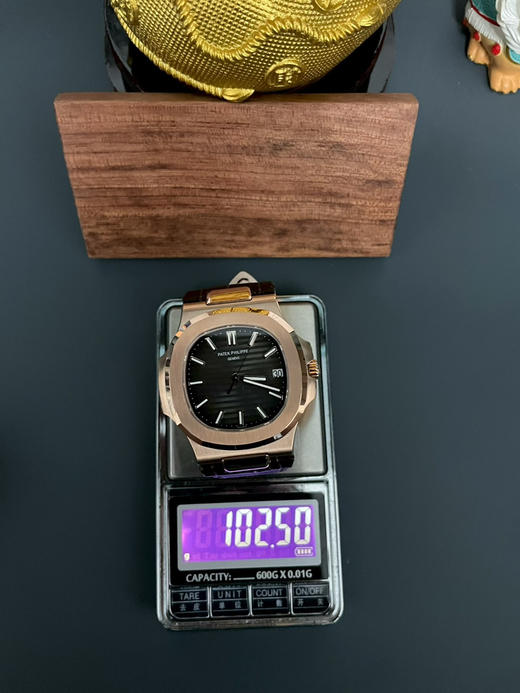 百达翡丽DDF鹦鹉螺5711系列 DDF玫金皮带配重版 重量102克 男士腕表 丹东324一体机 商品图8