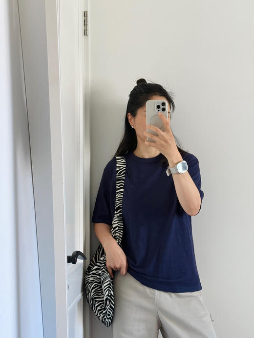 R45-水洗竹节棉短袖纯色松身T恤【包邮+三天无理由退换】 商品图3