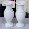 水晶白花瓶11*27厘米天然汉白玉石花瓶摆件上贡祭品 商品缩略图0
