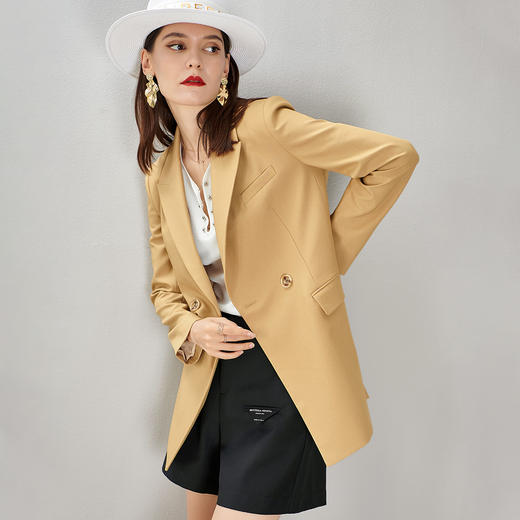 剩S/M/L 芳外新款通勤百搭西装外套简约休闲西服上衣8T21CX1394 商品图2