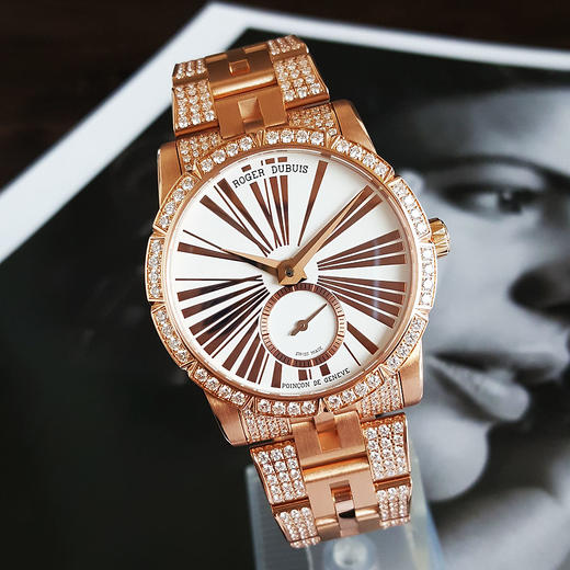 【95新】Roger Dubuis 罗杰杜彼RDDBEX0381自动机械机芯38MM（女款）王者系列18K玫瑰金镶嵌原厂钻石260226TJ18 商品图3