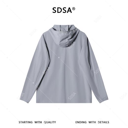 SDSA男装2026新款高贵轻奢简约纯色拉链立领连帽夹克弹力风壳衣 商品图4