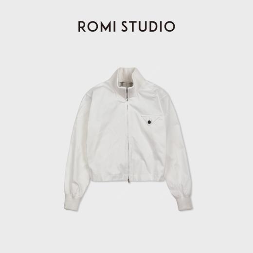 ROMI STUDIO“三角翻盖”高弹罗纹极简立领宽松夹克外套 RWCAWU6713 商品图1