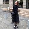 芈歌  气质网纱黑色连衣裙 商品缩略图1