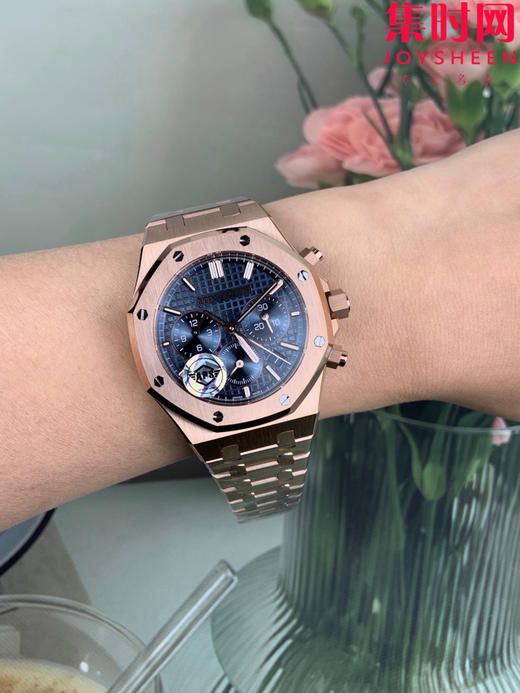 APS新品爱彼皇家橡树系列26715 玫金蓝盘 男士腕表 表径38mm 丹东4801机 小手腕福音 商品图8