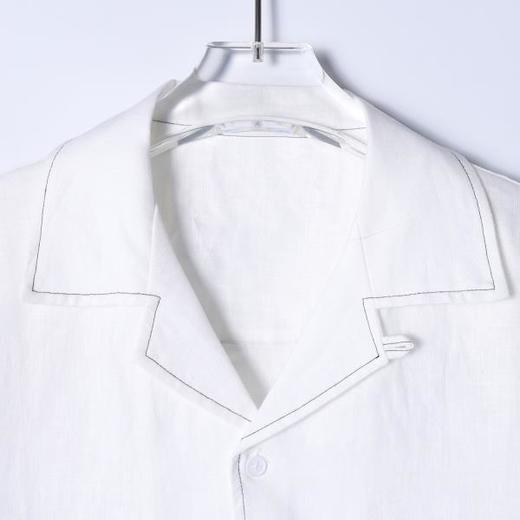 SDSA男装2026新款高贵轻奢时尚简约明线倒三角长袖衬衫百搭宽松 商品图1