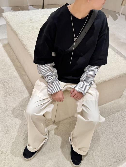 中性款假两件长袖T恤he 商品图4