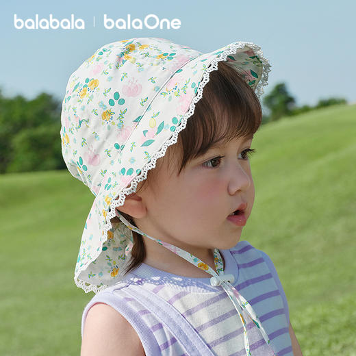 【balaOne】巴拉巴拉儿童大帽檐空顶帽2026年女童帽子遮阳防晒帽 商品图1