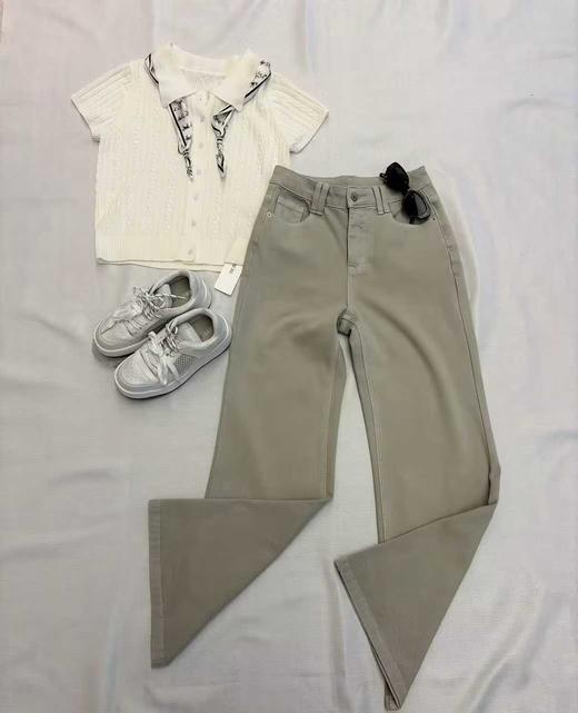 【门店同款】ENJOY春季复古色口袋盖喇叭裤 169594377 商品图0