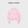 ROMI STUDIO100%澳洲羊毛高弹polo领半开扣粉色毛衫/POLO领上衣RWDSST2831 商品缩略图5