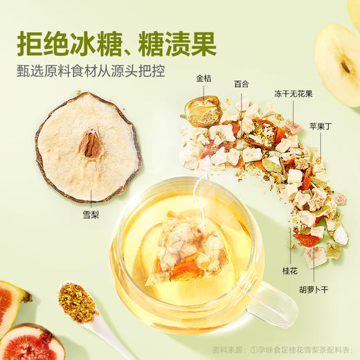 孕味食足孕妇专饮品用桂花雪梨冻干水果茶包孕期润喉 商品图2