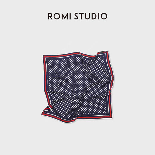 ROMI STUDIO“法式波点”100%绵羊毛软柔撞色丝巾胸巾RWDSP02639 商品图3