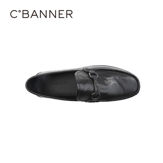 千百度2026春季男鞋抓花纹牛皮质感高级乐福鞋A26183012 商品图2