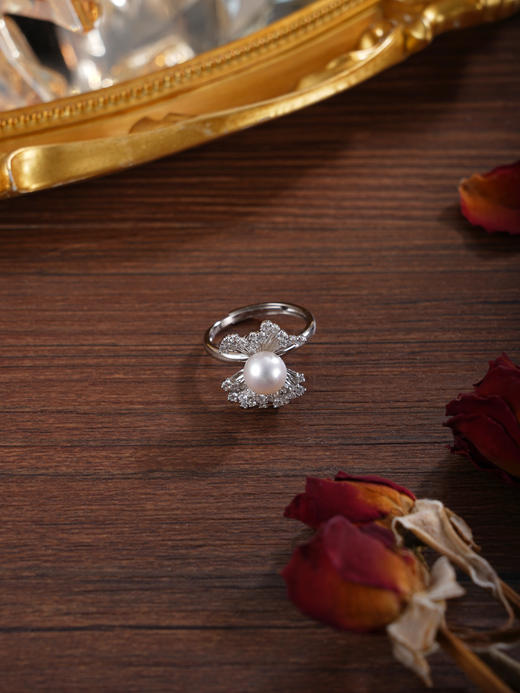 子佩集【仙姬缀梦】银S925珍珠惜王妃戒指【R2298】双色蝴蝶结横向2602 商品图6