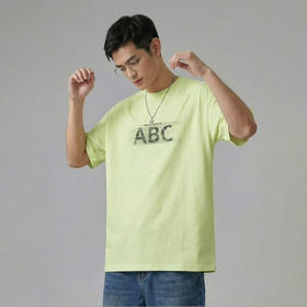 休闲字母印花短袖T恤圆领宽松百搭款上衣   YLZ-15022