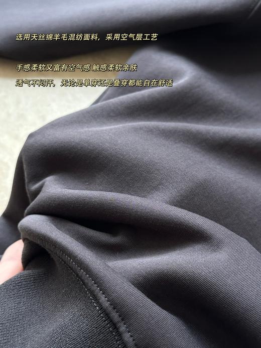 【锦上添花】雅y同款天丝羊毛空气层重工刺绣翻领套头卫衣 商品图13