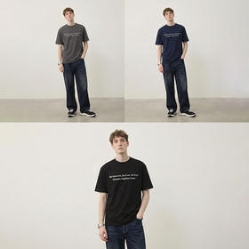 美式简约字母短袖T恤男夏季休闲痞帅宽松圆领上衣   YLZ-NQ6860