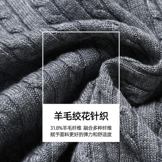 【春新品！静奢风-针织开衫】逸阳春季圆领绞花软糯叠穿羊毛开衫上衣5060 商品图3