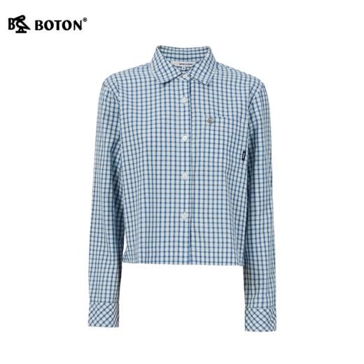 波顿女士春秋季织格仔长袖衬衫｜翻领有型，宽松剪裁活动自如LS153126 商品图5