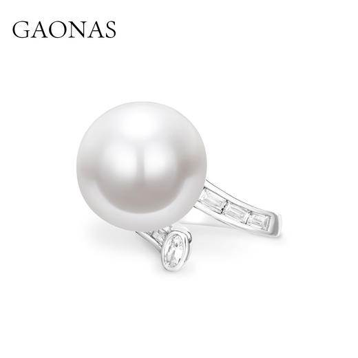 GAONAS  仿珍珠戒指 经典贵气优雅百搭白色珠20mm戒指 商品图2