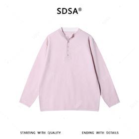 SDSA男装2026新款高贵轻奢简约时尚撞色亨利领针织毛衣百搭慵懒风