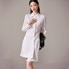 剩M 芳外新款气质休闲不规则连衣裙白色Polo领长袖裙子女8T23AL0067 商品缩略图2