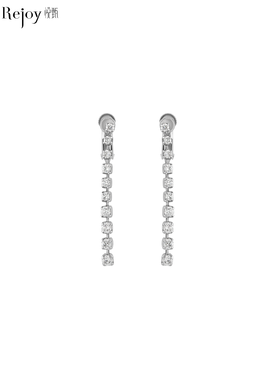 【挚友限定】克拉闪耀  18k金经典钻石耳线 春日穿搭长耳线 灵动耳畔 克拉级闪耀钻石 1ct  弹力双夹 3g